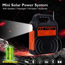 1 Pieza Sistema De Iluminación Solar Multifuncional Para Campamento Al Aire Libre - Negro - Ver 7