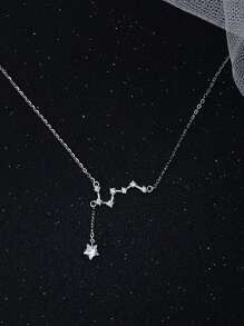 1 件七星吊墜女式項鍊,簡約優雅純銀鍊 - 銀色 - 查看 6
