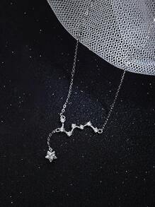 1 件七星吊墜女式項鍊,簡約優雅純銀鍊 - 銀色 - 查看 2