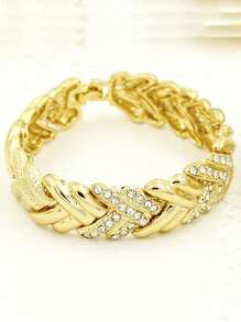 5pcs/Set Fashion 18k Gold Plated Women Jewelry Sets Necklace, Earrings, Ring And Bracelet, Perfect For Bridal Or Wedding - 金色 - 查看 6