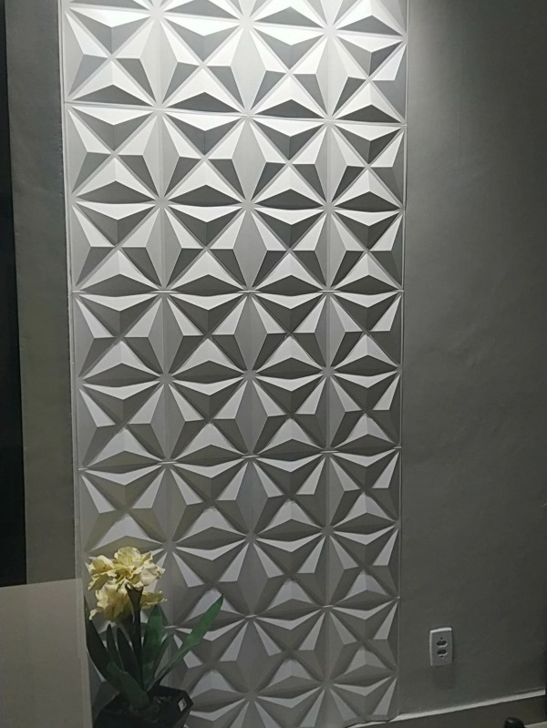Kit 16 Placas 3d Revestimento De Parede Decorativa 25 x 25cm Modelo ESTRELAR