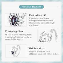 WOSTU 正品 925 純銀神秘蠍子復古精緻戒指原創設計精美珠寶 - 銀色 - 查看 9