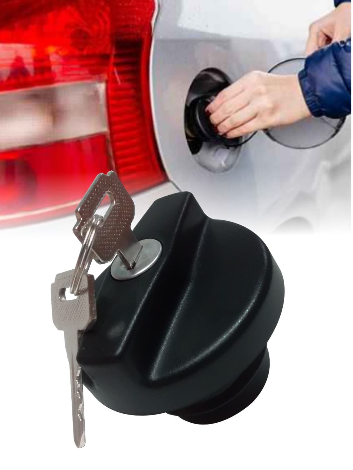 Tapa de tanque de combustible con rosca para coche Twist-Lock 2 llaves - Negro - Ver 1