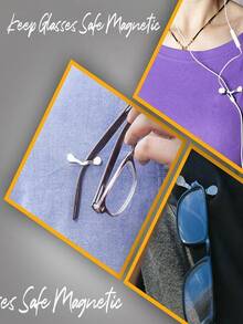 1pc Multifunctional Portable Creative Magnetic Silver Eyeglass Holder & Brooch - Silver - View 4