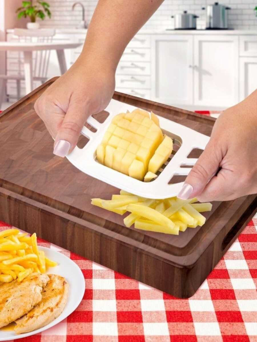 Fatiador de Batatas Cortador Batata Palito Legumes Triturador - Branco - Visão 1