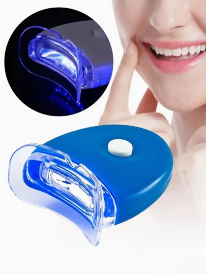 1 Pièce Couleur Aléatoire Mini Lumière De Blanchiment Dentaire Pour La Maison, Lampe À Froid Portable À Utiliser Avec Un Gel, Blanc/bleu
