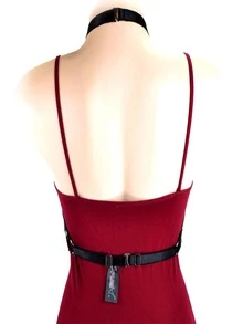 Sexy Waist Bralette Bust Harness With Marilu Adjuster - 黑色 - 查看 2