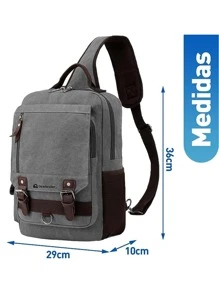 Vintage Style And Modern Comfort: Discover The Bluelander Backpack With Magnetic Pockets And Durable Canvas - Xám - Xem 3