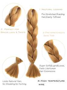 1pc Long Synthetic Hair Braid - Brown - View 3