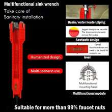 1pc RV Faucet Sink Installation Tool, Car Multifunction Reporter Heavy Duty Aluminum Plastic Sink Plumbing Tool Red Portable RV Bathroom - Red - View 2