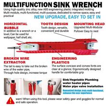1pc RV Faucet Sink Installation Tool, Car Multifunction Reporter Heavy Duty Aluminum Plastic Sink Plumbing Tool Red Portable RV Bathroom - Red - View 4