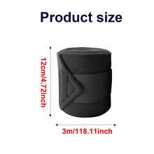 4pcs Black Thermal Lined Leg Wraps For Horses, Double-Sided Protective Bandages - Black - View 2