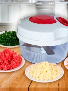 Processador Triturador Picador Manual Grande Multiuso De Alimento 500ml C/ 3 Super Lâminas Moedor Alho Cebola Legumes