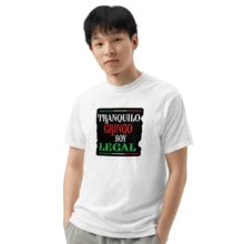 Funny Mexican T-Shirt Calm Down Gring I'm Legal. Mexico - White - View 2