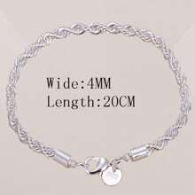 1pc Women's Silver Twisted Link Bracelet