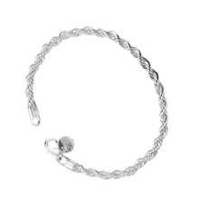 1pc Women's Silver Twisted Link Bracelet
