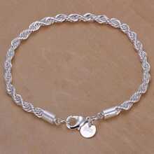 1pc Women's Silver Twisted Link Bracelet