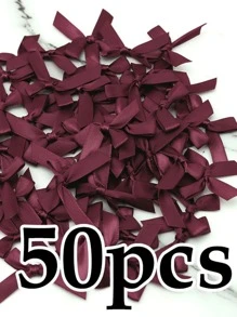 (50 Pieces/Bag) 4cm Ribbon Bow With Various Colors For Gift Decoration And Making Hairpin Headwear Valentine Day - Burgundy - View 4