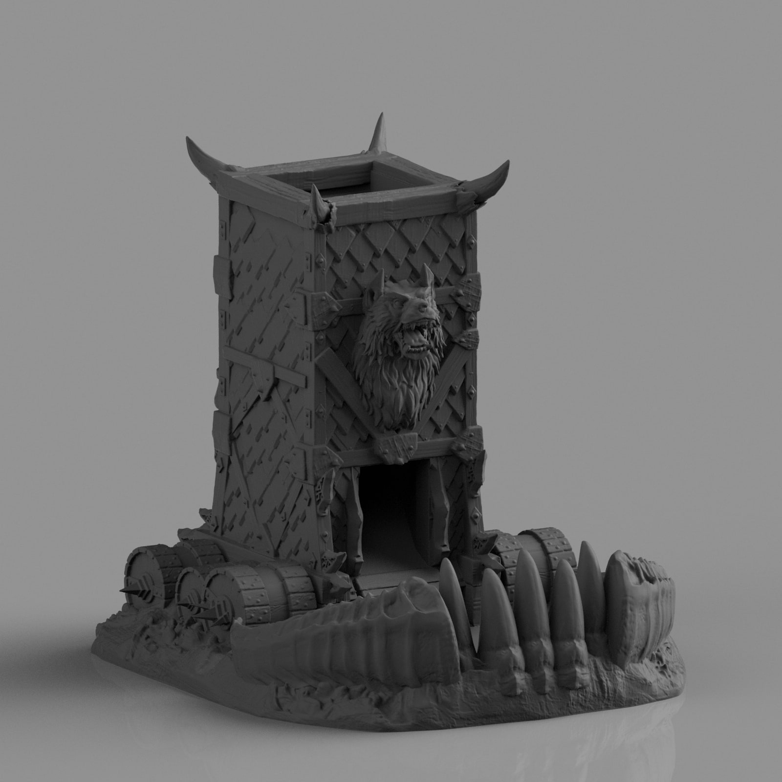 8 Inch Dice Tower Wolf Head DND Dice Tower with DIYFriendly Features
