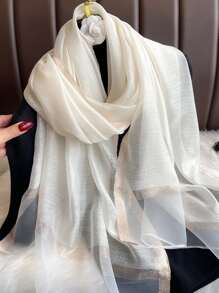 Khăn lụa nữ - trắng - Xem 1