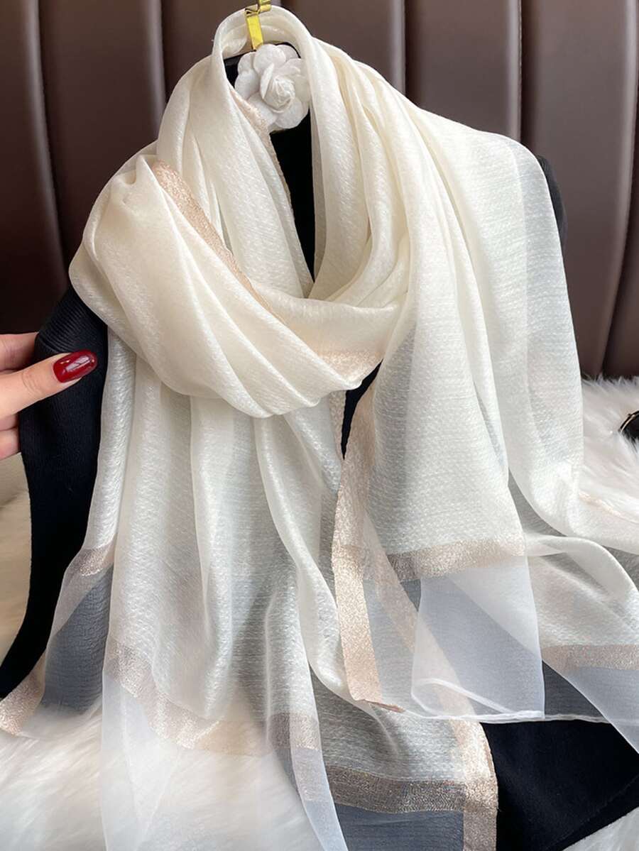 Khăn lụa nữ - trắng - Xem 1