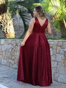 Women Dresses - 紅木色 - 查看 2