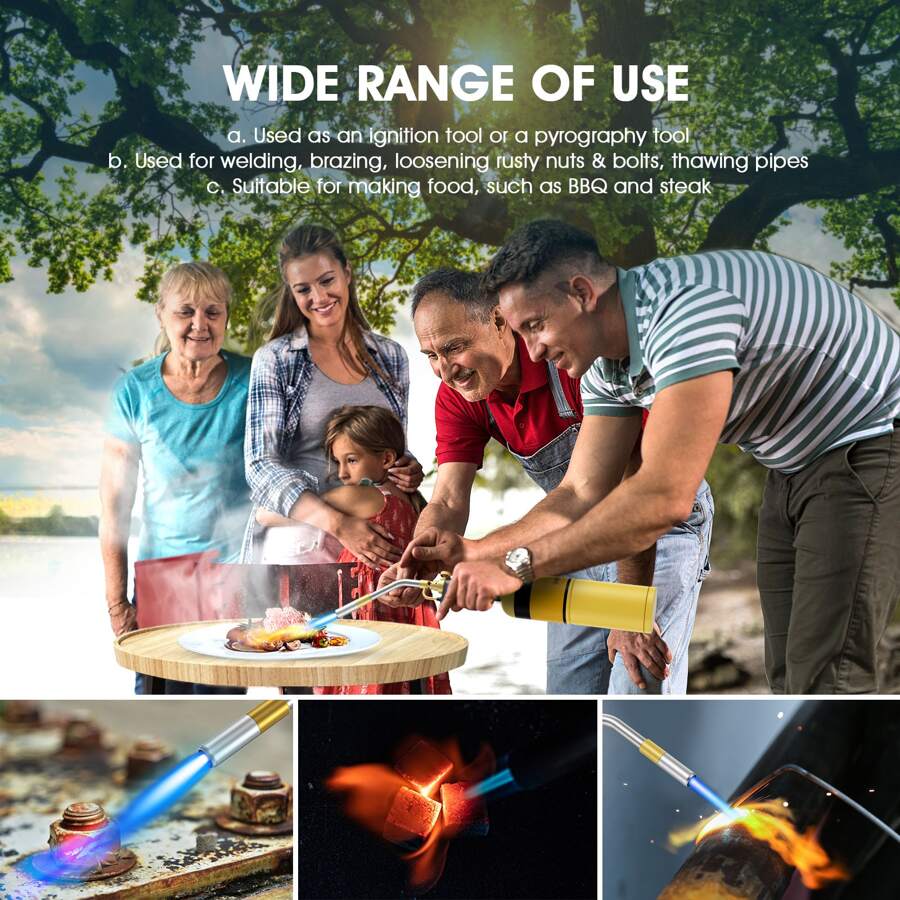 High Intensity Propane Torch 3 Pcs Head For MAP Pro MAPP Propane Tank