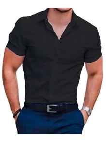 Men Shirts - 黑色 - 查看 2