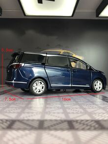 1入組 16x7.5x5.5cm 鋅合金壓鑄模型玩具車，藍色商務車和麵包車；帶有可打開門和引擎蓋、模擬內飾和可移動輪子適合男孩兒童生日或禮物 - 藍色 - 查看 11