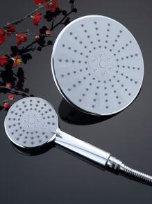 2pcs Shower Head Without Bracket/Pipe Booster Rain Shower Head Pressure Booster Shower Single Head Shower For Home Bathroom - Silver - View 1