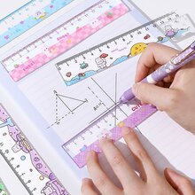 1 pieza Regla de estudiante linda con patrón de dibujos animados - Multicolor - Ver 4