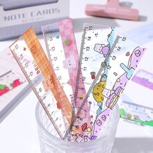 1 pieza Regla de estudiante linda con patrón de dibujos animados - Multicolor - Ver 5