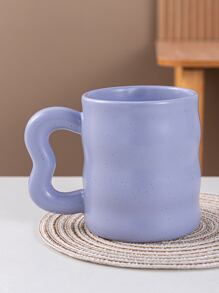 Purple Cute Animal Cat Ceramic Mug - Violet Purple - View 5