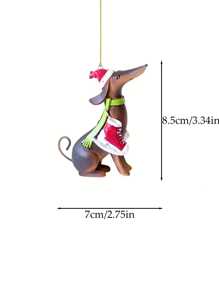 1個聖誕裝飾掛件柯基聖誕老人創意小貓車內掛件家用聖誕樹裝飾 - 彩色 - 查看 4