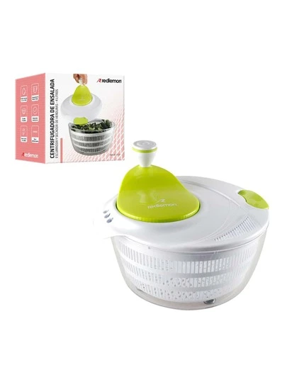 Redlemon Centrifugadora de Ensalada, Escurridora de Verdura y Secadora de Lechuga tipo Salad Spinner con Colador Integrado, Funcionamiento Giratorio, 26.5 cm de Diámetro, 4 Litros de Capacidad