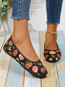 女士萬聖節恐怖南瓜頭便鞋