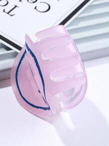 1pc Women's Cartoon Acrylic Expression Design Anti-slip Strong Hair Clamp, Suitable For Daily Use - Pink - View 2