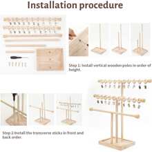 Oaoleer Headband Holder Stand Storage For Baby, 3 Tier Wooden Bow Organizer For Girls Hair Bows, Infant Hair Accessories Rack Display For Nursery Room Decor Love Valentine - Beige - View 7