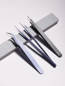 指甲修護工具不鏽鋼尖頭鑷子,多功能鑷子用於取出鑽孔鑷子,美甲用品 - 彩色 - 查看 1