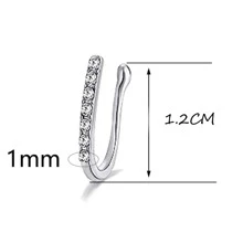 1pc Non-piercing Nose Clip & Ring With Cross Pendant & Rhinestone Decor In Gold, Silver & Rose Gold - Silver - View 2