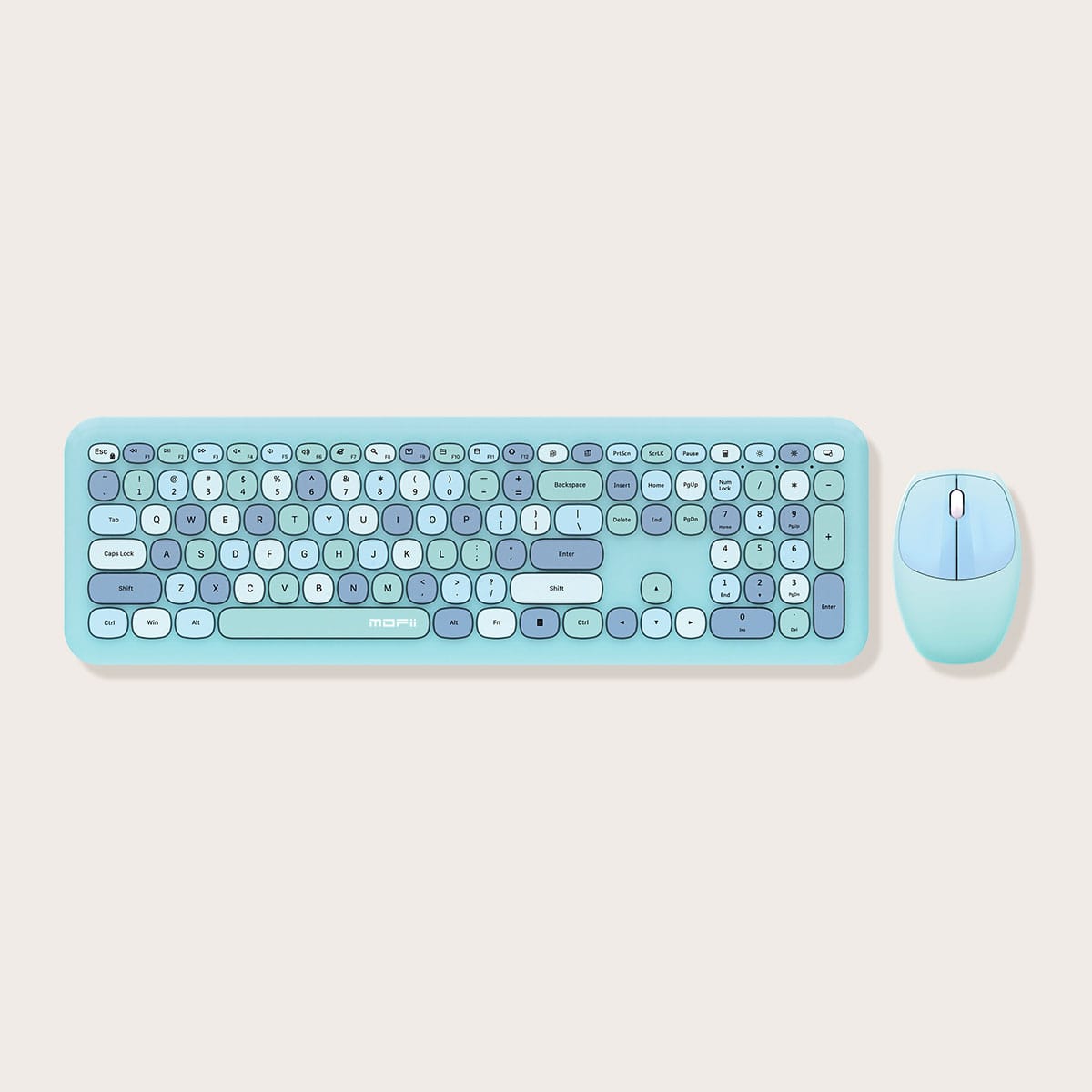 Mofii 666 Wireless Keyboard And Mouse Combo Set, Ultra-Thin Round Cute Design For Home & Office Typing, Compatible With Notebook Computers, Desktop Computers, Etc. (Not Compatible With IPhone, Apple Laptop, IPad)