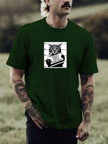 Men T-Shirts - 墨綠色 - 查看 1