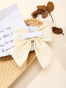 1件装女士优雅向日葵花朵刺绣蝴蝶结发夹，日常装饰，波西米亚风，情人节礼物，发爪夹，发卡，上学用品，大学，女士冬季穿搭，女士度假穿搭，蝴蝶结，可爱，发饰 - 米色 - 查看 6