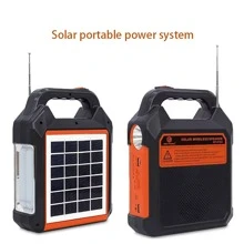 1 Pieza Sistema De Iluminación Solar Multifuncional Para Campamento Al Aire Libre - Negro - Ver 6