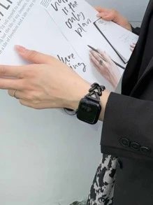 1条不锈钢金属表带，兼容 40mm Ultra2、49mm、44mm、45mm、46mm、41mm、42mm、38mm表带，链式设计表带，兼容 Series 11、10、SE、9、8、7、6、5、4、3、2、1，表带配件（仅表带） - 黑色 - 查看 3