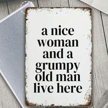 1 Pezzo Targa Decorativa Metallica Senza Cornice 'a Nice Woman', Adatta Per Il Soggiorno, 11,81 * 7,87 Pollici - Bianco e nero - Visualizzare 7