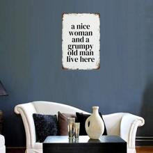 1 Pezzo Targa Decorativa Metallica Senza Cornice 'a Nice Woman', Adatta Per Il Soggiorno, 11,81 * 7,87 Pollici - Bianco e nero - Visualizzare 2