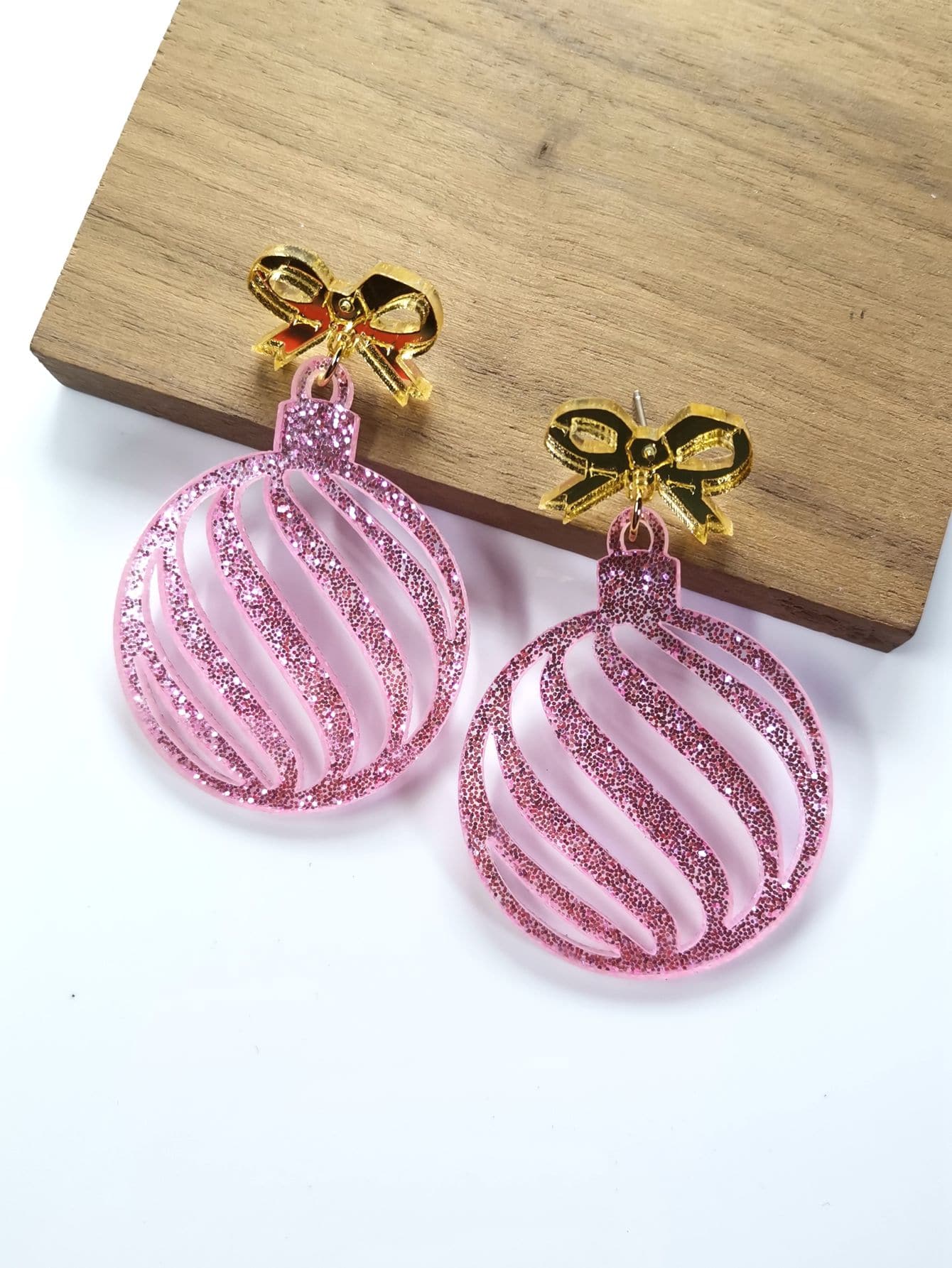 New Arrival Fashionable Christmas Ball Pendant With Acrylic Mirror & Glitter Plate - Christmas Balls - View 1