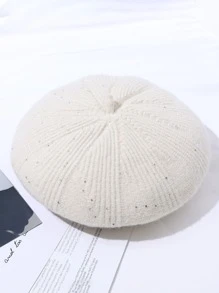 1 Miếng Của phụ nữ Mũ nồi Mũ , Phong cách Vintage In , Nhiều màu Với Kim sa , Hoàn hảo Cho du lịch In Mùa Đông Thanh lịch - Màu be - Xem 2