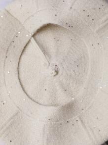 1 Miếng Của phụ nữ Mũ nồi Mũ , Phong cách Vintage In , Nhiều màu Với Kim sa , Hoàn hảo Cho du lịch In Mùa Đông Thanh lịch - Màu be - Xem 6